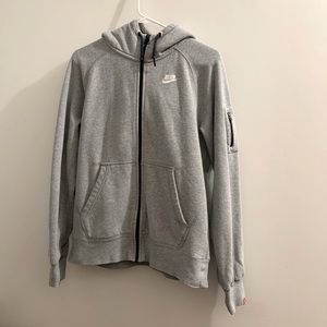 Nike grey zip up hoodie